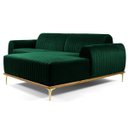 Ver imagem 2 de Sofá 3,50M 6 Lugares com Chaise Direito Pés Gold Molino B-303 Veludo Verde Musgo - Domi