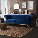 Ver imagem 2 de Sofá 2,80M 4 Lugares Base Madeira Império B-304 Veludo Azul Marinho - Domi