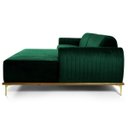 Ver imagem 6 de Sofá 2,65M 4 Lugares com Chaise Direito Pés Gold Molino B-303 Veludo Verde Musgo - Domi