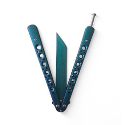 Canivete de Manobras Profissional Bsl-6 Butterfly Aço Inox Corte Fade Verde Roxo - 3