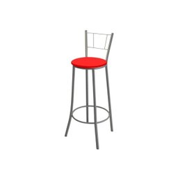 Kit 4 Banquetas Altas Encosto Maior 92 cm Prata/Vermelho - Marcheli - 2 Kit 4 Banquetas Altas Encosto Maior 92 cm Prata/Vermelho - Marcheli - 2