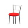 Kit 4 Banquetas Altas Encosto Maior 92 cm Prata/Vermelho - Marcheli - 4