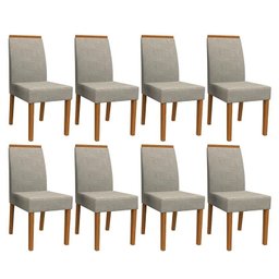 Conjunto 8 Cadeiras Veneza Ipê/Marrom Claro - PR Móveis - 1