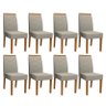 Conjunto 8 Cadeiras Veneza Ipê/Marrom Claro - PR Móveis - 1