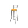 Kit 4 Banquetas Altas Encosto Maior 92 cm Prata/Laranja - Marcheli - 2