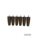 Ver imagem 3 de Kit Pes para Cama Box Conico 5 Pes 2 Rodizio Marrom Altura 12cm