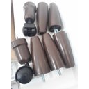 Ver imagem 6 de Kit Pes para Cama Box Conico 5 Pes 2 Rodizio Marrom Altura 12cm