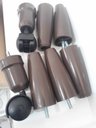 Ver imagem 6 de Kit Pes para Cama Box Conico 5 Pes 2 Rodizio Marrom Altura 12cm