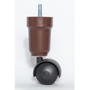 Ver imagem 5 de Kit Pes para Cama Box Conico 5 Pes 2 Rodizio Marrom Altura 12cm