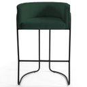 Ver imagem 2 de Kit 4 Banquetas Decorativas Base Aço Preto Betina C-117 Linho Verde Musgo - Domi