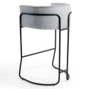 Ver imagem 5 de Kit 3 Banquetas Decorativas Base Aço Preto Betina C-315 Linho Cinza - Domi