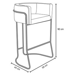 Kit 4 Banquetas Decorativas Base Aço Preto Betina B-261 Veludo Marrom - Domi - 4
