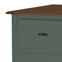 Ver imagem 2 de Cômoda Clássica com 4 Gavetas Pés Luis Xv 60400 Linz Móveis - Verde Musgo/imbuia Glazer