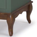 Ver imagem 3 de Cômoda Clássica com 4 Gavetas Pés Luis Xv 60400 Linz Móveis - Verde Musgo/imbuia Glazer