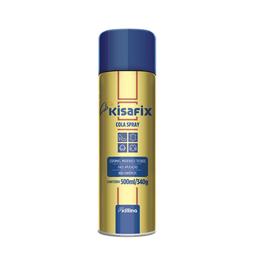 Cola Contato Spray Lata Aerosol Adesivo Tapeceiro Artesanato Regulável Automotivo Kisafix 340gr