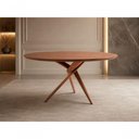 Ver imagem 1 de Mesa de Jantar Cordel 6 Lugares Redonda MDF 135cm Amadeirado