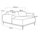 Ver imagem 4 de Sofá 3,20M 5 Lugares com Chaise Esquerdo Pés Gold Molino B-262 Veludo Telha - Domi