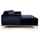 Ver imagem 6 de Sofá 3,20M 5 Lugares com Chaise Esquerdo Pés Gold Molino B-287 Veludo Marinho - Domi