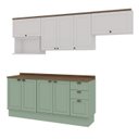 Ver imagem 3 de Cozinha Modulada Completa 6 Peças 100% Mdf Americana Provençal com Tampo e Rodapé Iluminata