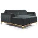 Ver imagem 1 de Sofá 2,55M 4 Lugares com Chaise Esquerdo Pés Gold Molino B-317 Veludo Cinza - Domi