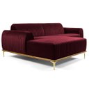 Ver imagem 1 de Sofá 2,65M 4 Lugares com Chaise Esquerdo Pés Gold Molino B-278 Veludo Marsala - Domi