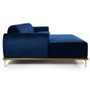 Ver imagem 6 de Sofá 2,65M 4 Lugares com Chaise Esquerdo Pés Gold Molino B-304 Veludo Azul Marinho - Domi