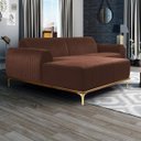 Ver imagem 2 de Sofá 2,45M 4 Lugares com Chaise Esquerdo Pés Gold Molino B-276 Veludo Terra - Domi