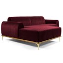 Ver imagem 1 de Sofá 2,45M 4 Lugares com Chaise Esquerdo Pés Gold Molino B-278 Veludo Marsala - Domi