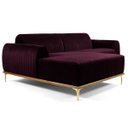 Ver imagem 1 de Sofá 2,45M 4 Lugares com Chaise Esquerdo Pés Gold Molino B-292 Veludo Uva - Domi