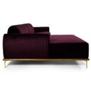 Ver imagem 6 de Sofá 2,45M 4 Lugares com Chaise Esquerdo Pés Gold Molino B-292 Veludo Uva - Domi