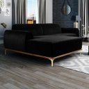 Ver imagem 2 de Sofá 2,45M 4 Lugares com Chaise Esquerdo Pés Gold Molino B-300 Veludo Preto - Domi