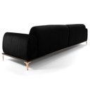 Ver imagem 5 de Sofá 2,45M 4 Lugares com Chaise Esquerdo Pés Gold Molino B-300 Veludo Preto - Domi