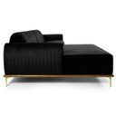Ver imagem 6 de Sofá 2,45M 4 Lugares com Chaise Esquerdo Pés Gold Molino B-300 Veludo Preto - Domi