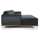 Ver imagem 6 de Sofá 2,45M 4 Lugares com Chaise Esquerdo Pés Gold Molino B-317 Veludo Cinza - Domi
