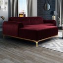 Ver imagem 2 de Sofá 2,30M 4 Lugares com Chaise Esquerdo Pés Gold Molino B-278 Veludo Marsala - Domi