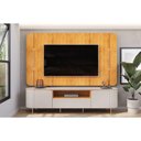 Ver imagem 1 de Rack Bancada C/ Painel P/ Tv até 75 Pol Areta Led e Nicho 218x189cm Cedro/bali - Dj Móveis