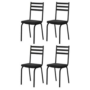 Kit 4 Cadeiras 118 Europa Preto - Artefamol