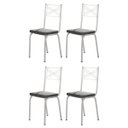Ver imagem 1 de Kit 4 Cadeiras 119 Europa Branco/Platina - Artefamol