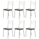 Ver imagem 1 de Kit 6 Cadeiras 119 Europa Branco/platina - Artefamol