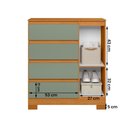 Ver imagem 3 de Cômoda Sapateira Olimpia Quarto com 4 Gavetas e 1 Porta Cinamomo/salvia