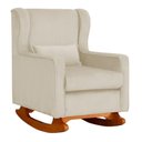 Ver imagem 2 de Poltrona Amamentação Balanço Aurora Veludo Bege - Lm Decor