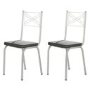 Ver imagem 1 de Kit 2 Cadeiras 119 Europa Branco/Platina - Artefamol