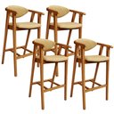 Ver imagem 1 de Kit 4 Banquetas Alta para Cozinha Bancada Bar Sala de Jantar Fixa Cecília L02 Couríssimo Casco Fendi