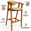 Ver imagem 4 de Kit 4 Banquetas Alta para Cozinha Bancada Bar Sala de Jantar Fixa Cecília L02 Couríssimo Casco Fendi
