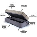 Ver imagem 5 de Base Box Baú 88x188 Suede com Colchão Airtech Ortobom Molas Ensacadas