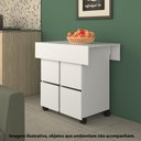 Ver imagem 5 de Conjunto de Mesa com Tampo Dobrável e Bancos - Branco