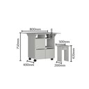 Ver imagem 4 de Conjunto de Mesa com Tampo Dobrável e Bancos - Branco