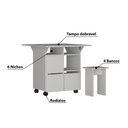 Ver imagem 3 de Conjunto de Mesa com Tampo Dobrável e Bancos - Branco