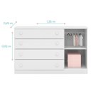 Ver imagem 3 de Cômoda Infantil Eloisa 1 Porta e 4 Gavetas Branco - Phoenix Baby