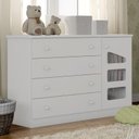 Ver imagem 2 de Cômoda Infantil Eloisa 1 Porta e 4 Gavetas Branco - Phoenix Baby